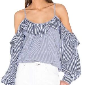 Striped Off-Shoulder Women's Top